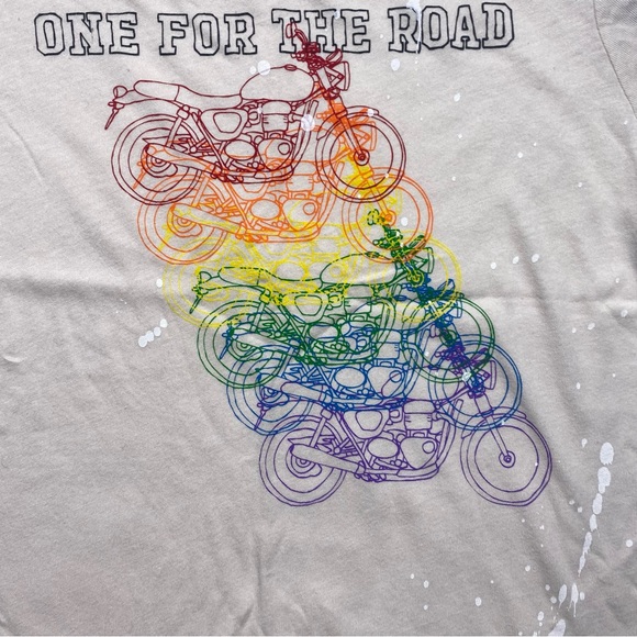 Chaser Rainbow Motorcycle Print One For The Road Paint Spatter T-Shirt NWT L - Picture 9 of 14
